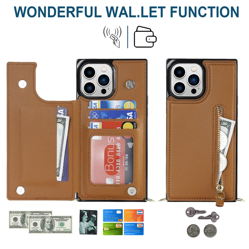 Multi-function Crossbody Wallet iPhone Case