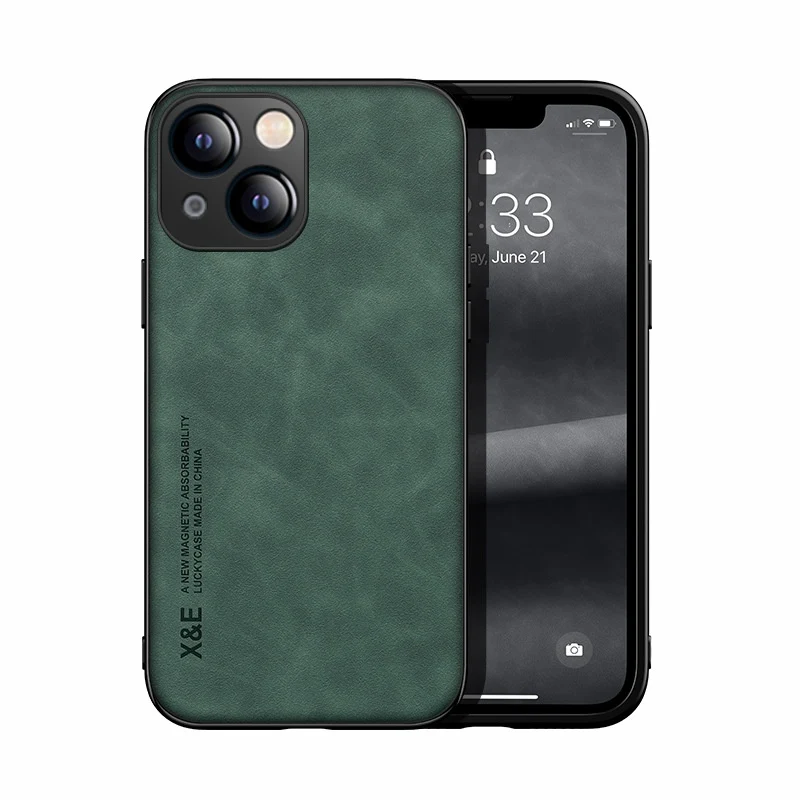 Simple Magnetic Leather iPhone Case