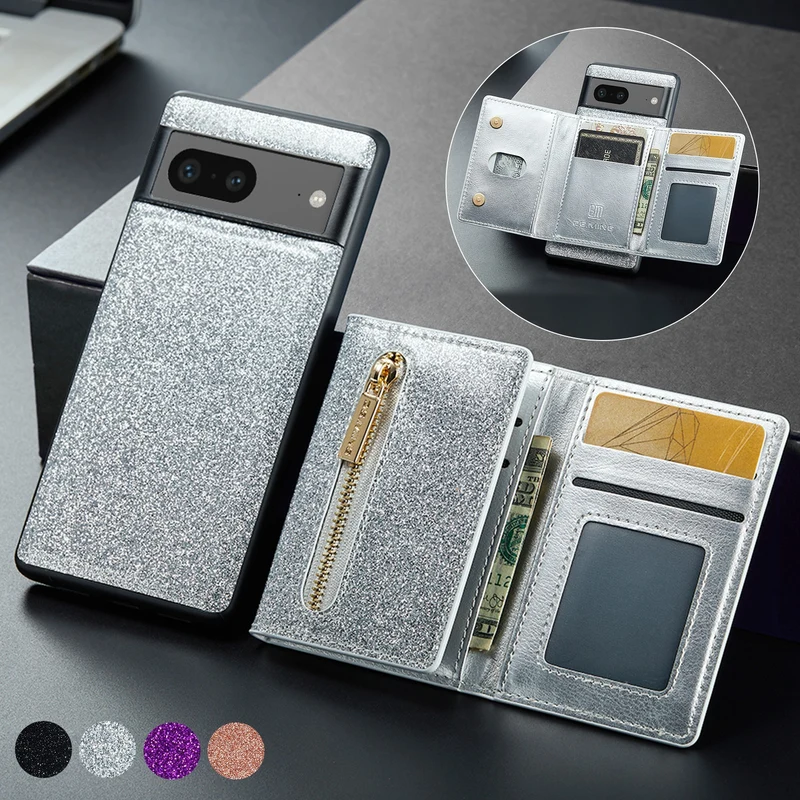 Magnetic Wallet Glitter Leather Protective iPhone Case