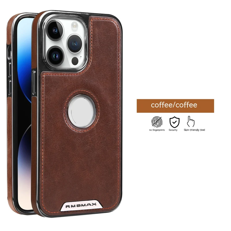 Electroplated Leather Magnetic Card Holder iPhone Case