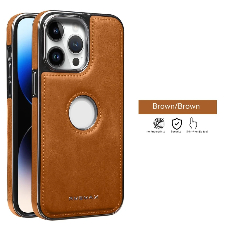 Electroplated Leather Magnetic Card Holder iPhone Case