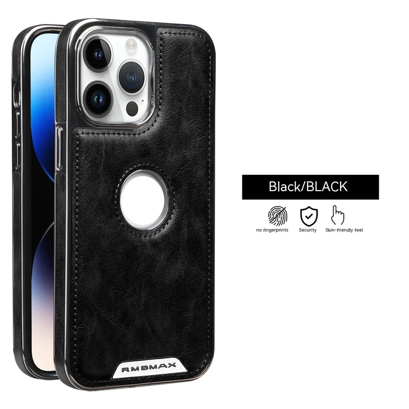 Electroplated Leather Magnetic Card Holder iPhone Case