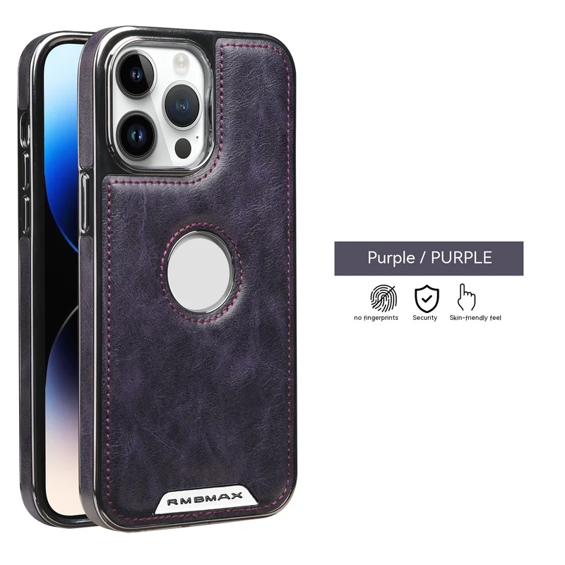 Electroplated Leather Magnetic Card Holder iPhone Case