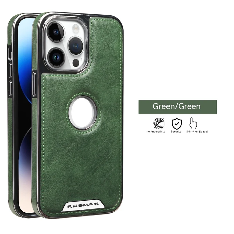 Electroplated Leather Magnetic Card Holder iPhone Case