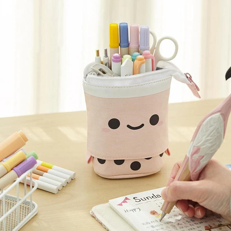 Cute Boba Bubble Milk Tea Pencil Cases