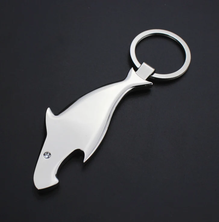 Diamond Shark Bottle Opener Personalized Customization Function Keychain Small Gift Men's Customizable Logo