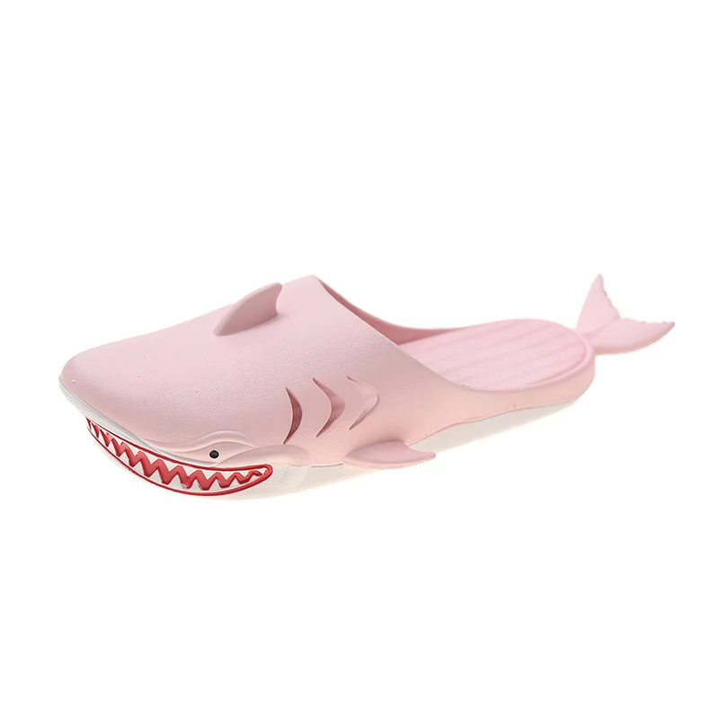 Personality Funny Shark Slippers Parent Child Couple Baotou Half Slippers Female Summer Travel Beach Shoes Cartoon Children'S Slippers