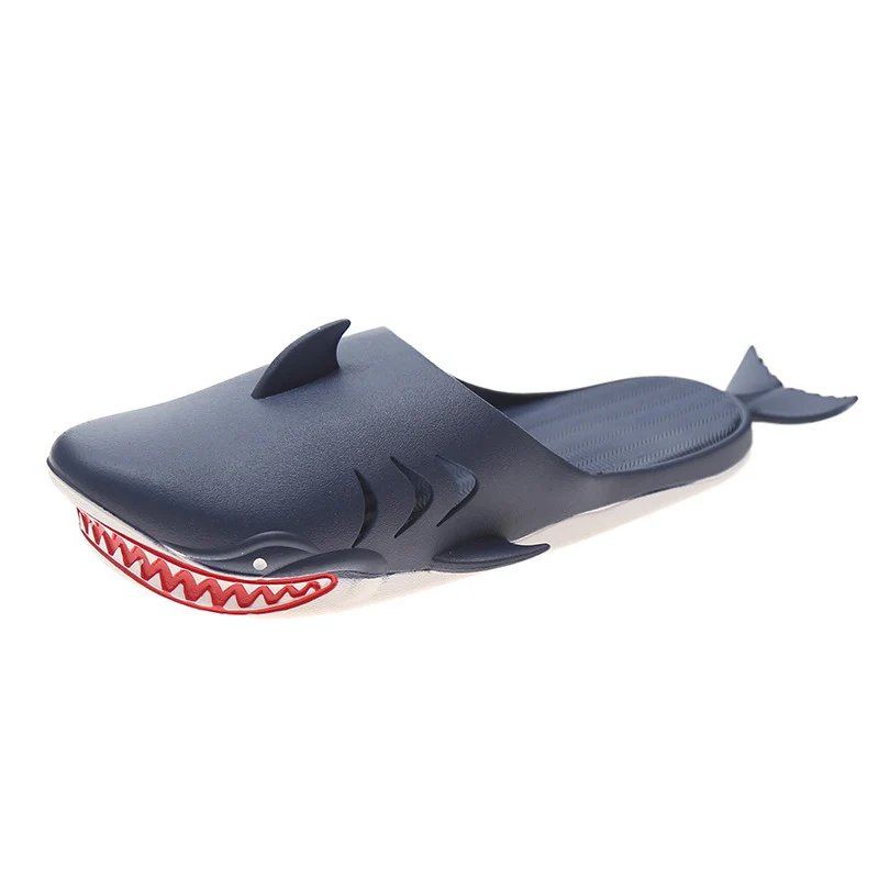 Personality Funny Shark Slippers Parent Child Couple Baotou Half Slippers Female Summer Travel Beach Shoes Cartoon Children'S Slippers