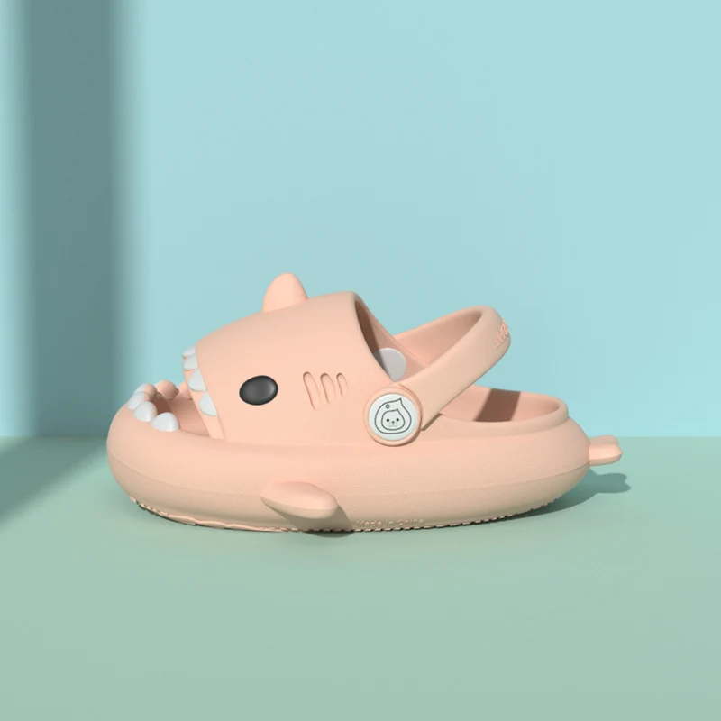 CHEDOIR Little Shark Two-way Children's Slippers Summer Girl Soft Bottom Cute Cartoon Baby Sandals Women