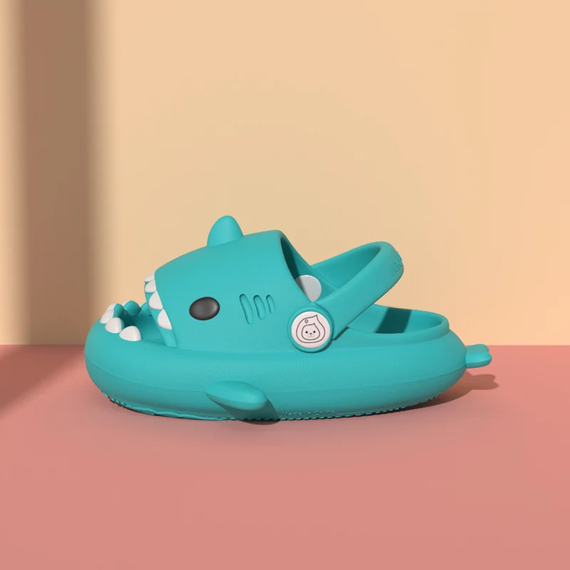 CHEDOIR Little Shark Two-way Children's Slippers Summer Girl Soft Bottom Cute Cartoon Baby Sandals Women