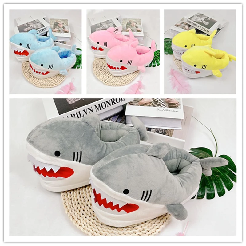 Cute Cartoon Shark Indoor Warm Home Cotton Slippers