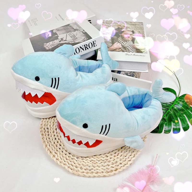 Cute Cartoon Shark Indoor Warm Home Cotton Slippers
