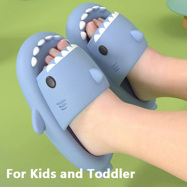 Children's Sandals And Slippers Summer Thick Bottom Second Generation Shark EVA Slippers Home Children Parent-child Non-slip Soft Bottom Baby Sandals