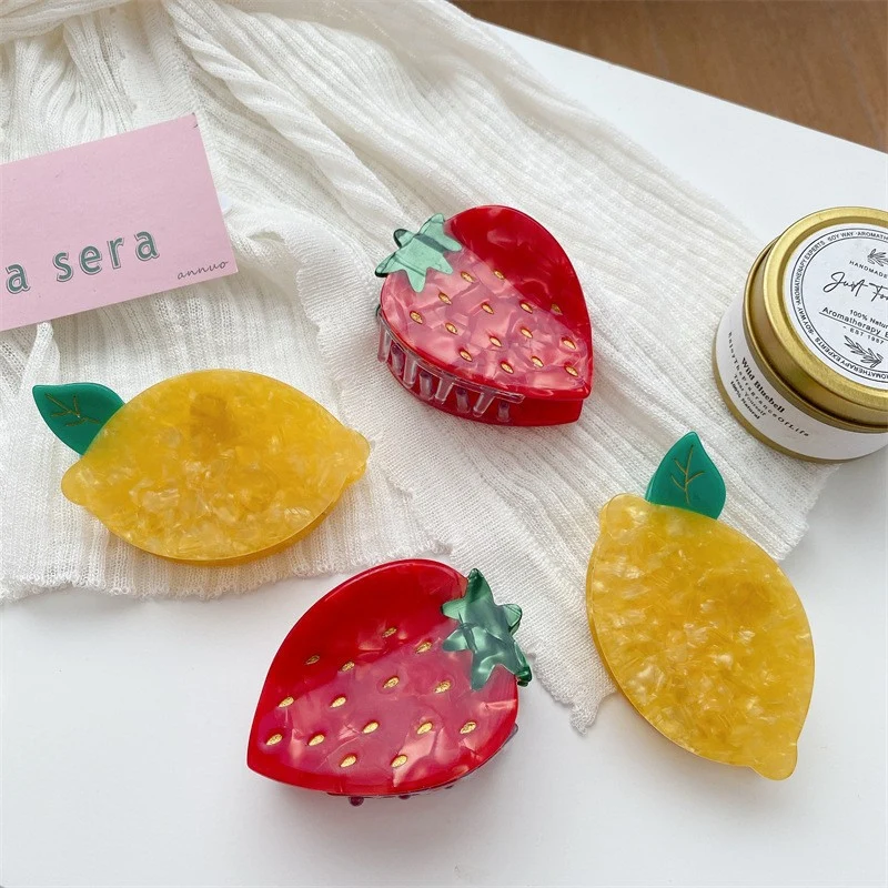 Cute Strawberry Lemon Hair Clip
