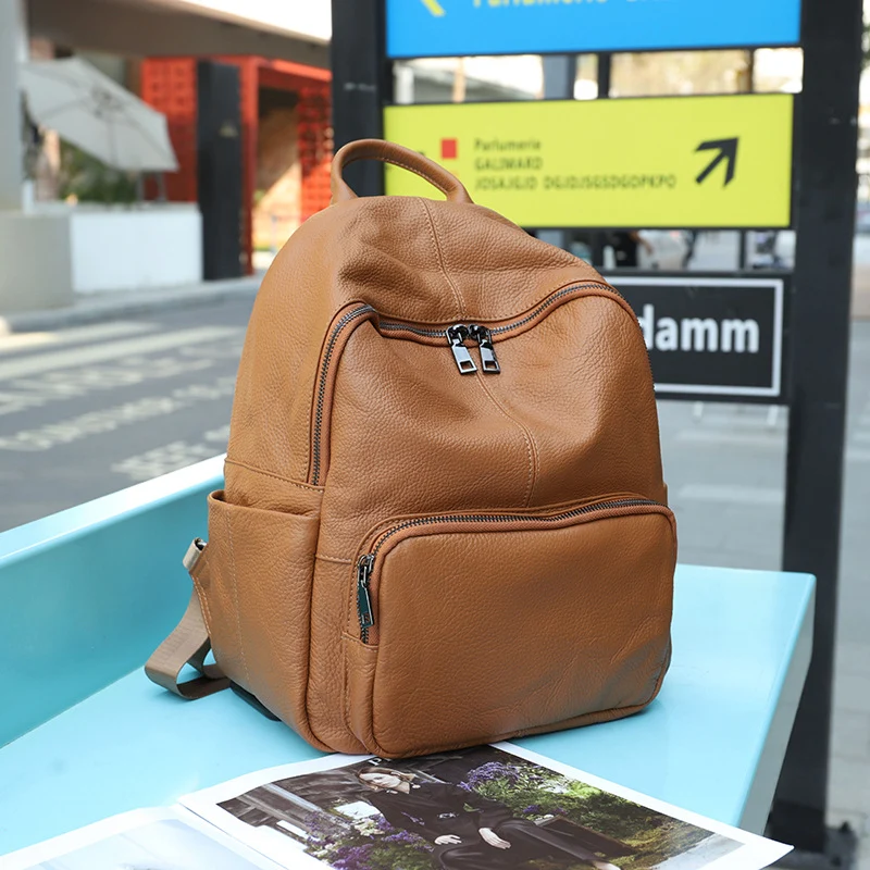 High Capacity Leather Backpack