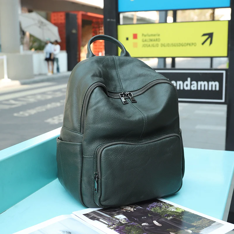 High Capacity Leather Backpack