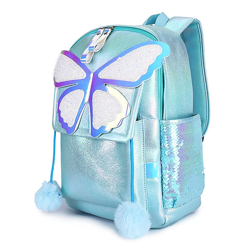 Sequined Butterfly School Backpack