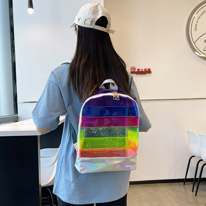 Transparent Rainbow PVC Backpack