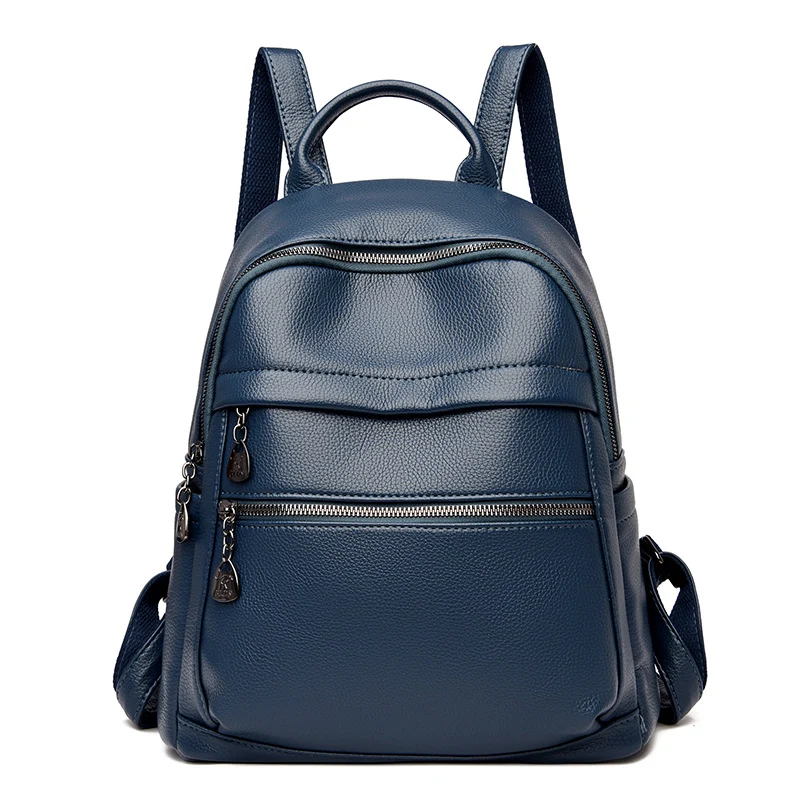 Simple PU Leather Travel Backpack