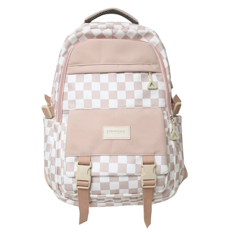Large Capacity Checkered Student Backpack