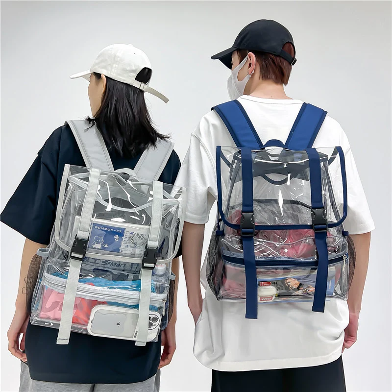 Transparent Flap Top Backpack