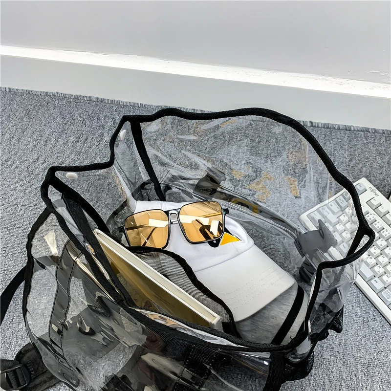 Transparent Flap Top Backpack