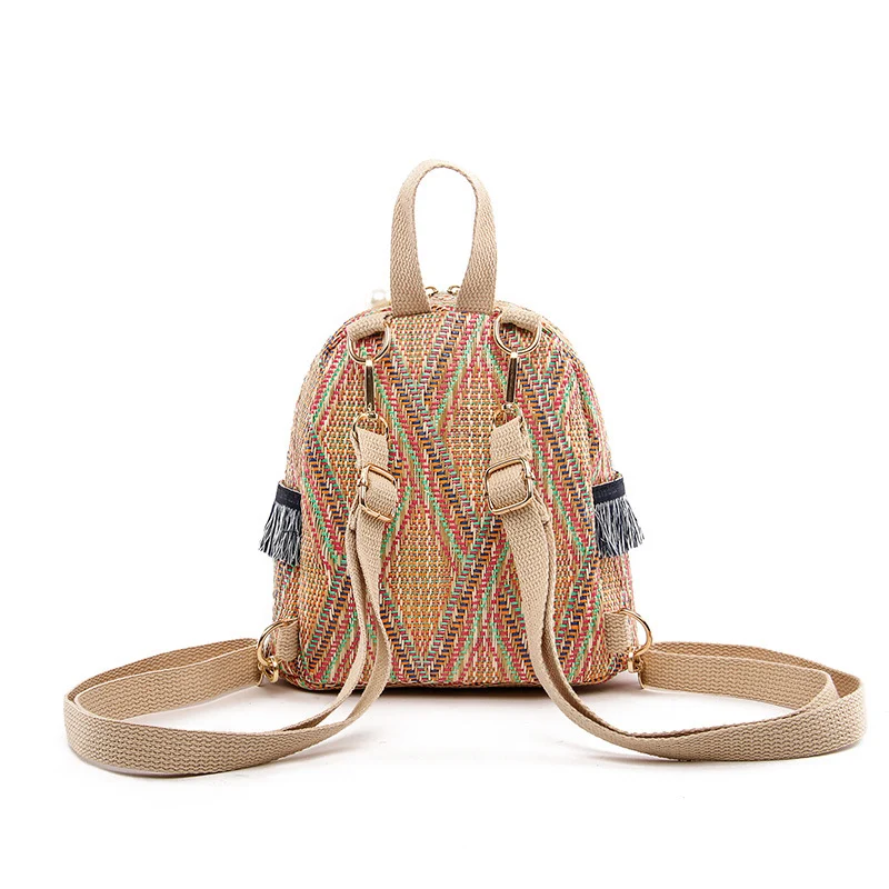 Straw Mini Travel Leisure Woven Backpack