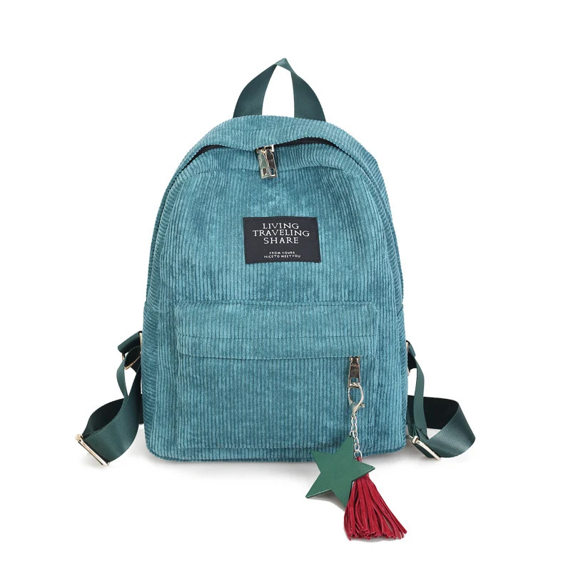 Korea Mori Department Of Simple Art Academy Color Corduroy Backpack
