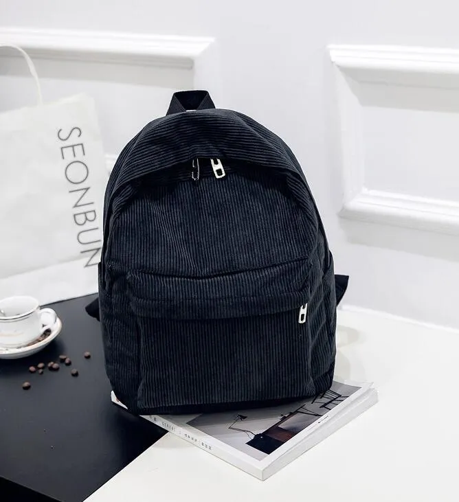 Corduroy Men's And Women's Multipurpose Large Capacity Backpack