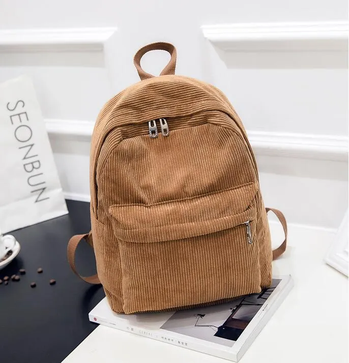 Corduroy Men's And Women's Multipurpose Large Capacity Backpack