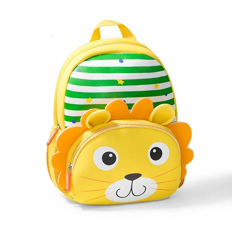 Cartoon Animal Striped Kindergarten Backpacks