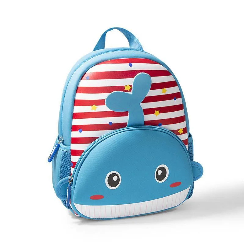 Cartoon Animal Striped Kindergarten Backpacks
