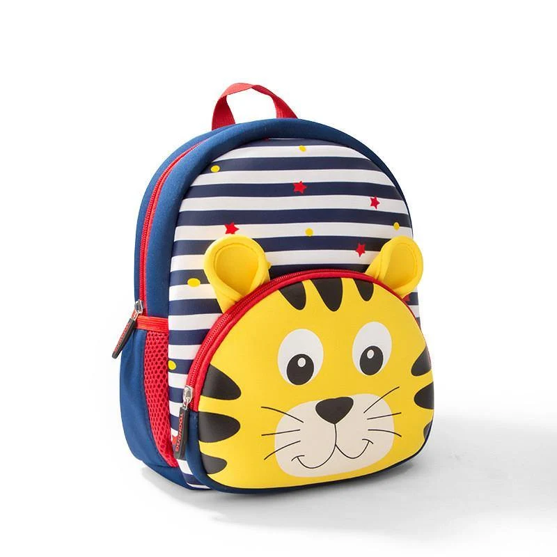 Cartoon Animal Striped Kindergarten Backpacks