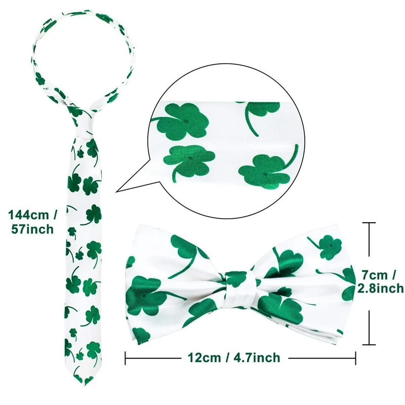 Irish Shamrock Back Bow Tie Three Piece