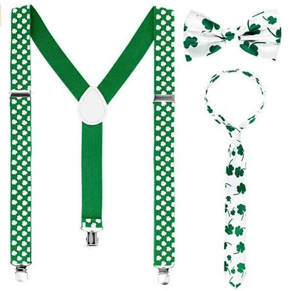 Irish Shamrock Back Bow Tie Three Piece