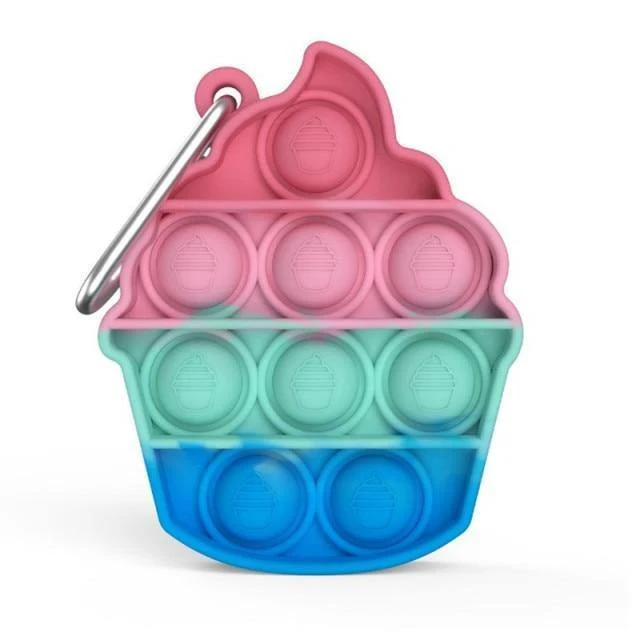 Fun Shape Bubble Pop Fidget Keychains