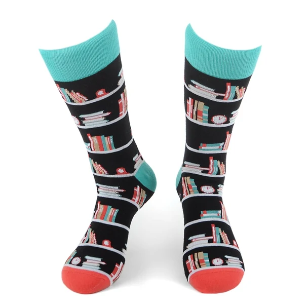 Book Shelves Stack of Books Novelty Socks