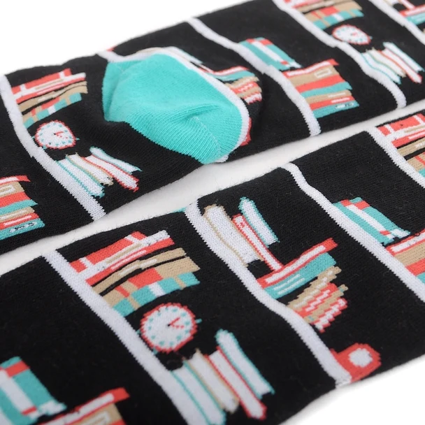 Book Shelves Stack of Books Novelty Socks