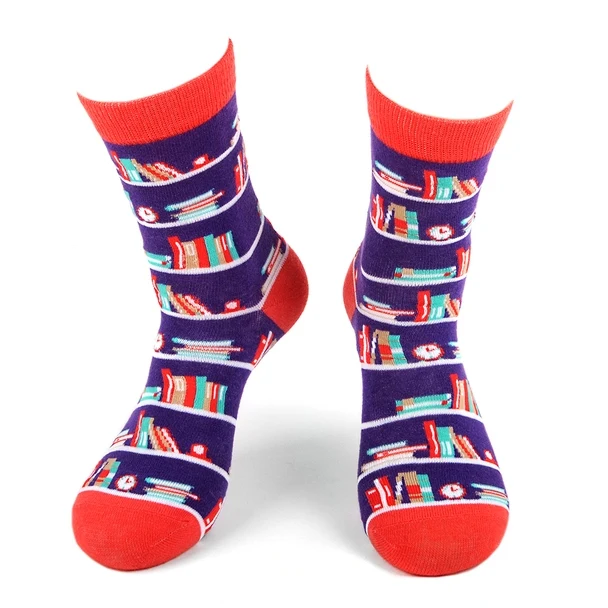 Book Shelves Stack of Books Novelty Socks