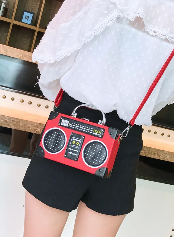 Retro Sequined Boom Box Handbag