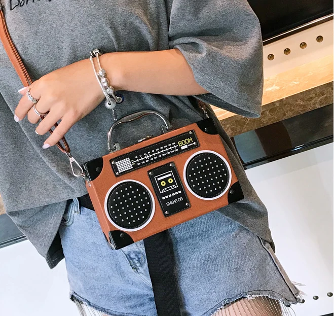 Retro Sequined Boom Box Handbag