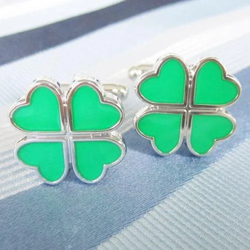 Lucky Clover Enamel Cufflinks