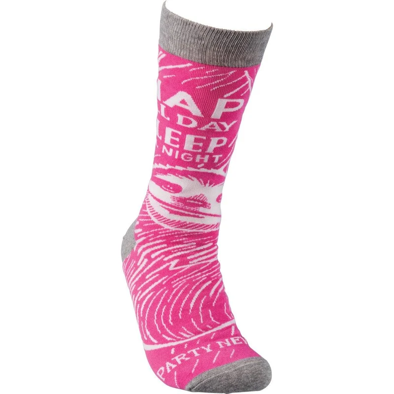Nap All Day Sleep All Night Party Never - Socks