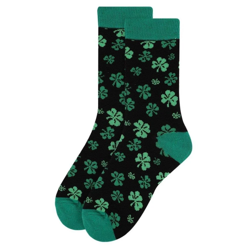 Four Leaf Clover Pattern Novelty Socks