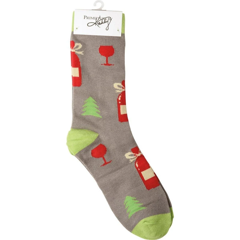 Santa Please Bring Me Wine - Box Sign & Sock Set