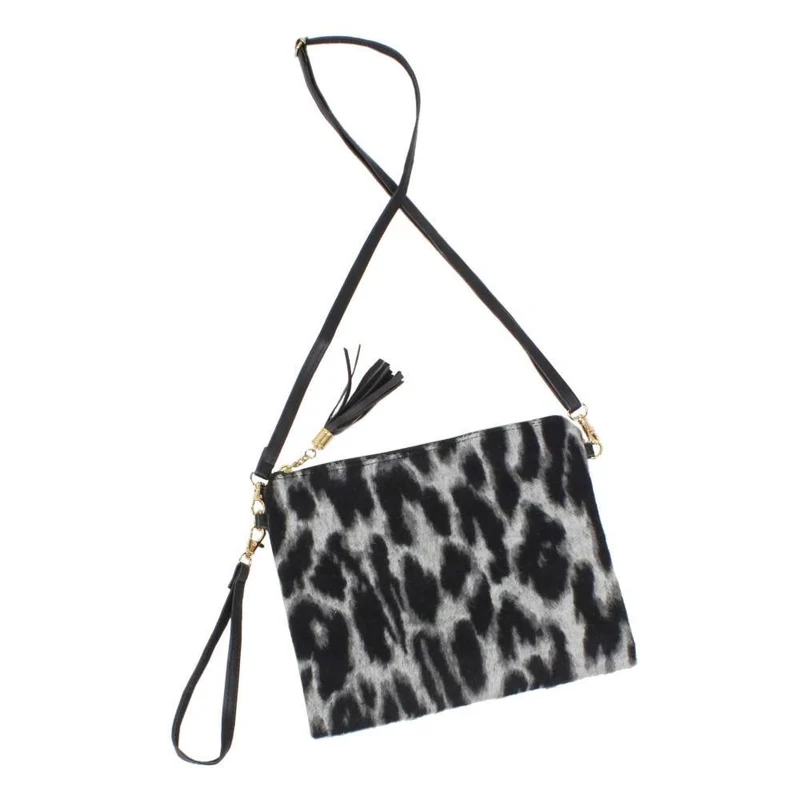 Grey Leopard Print Winter Accessories