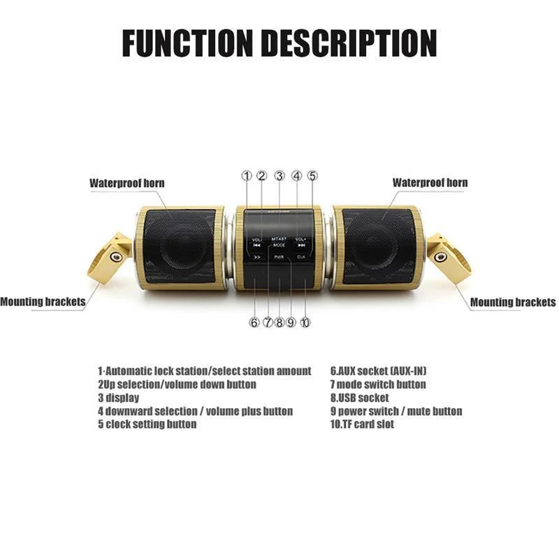 Motorcycle Bluetooth audio / radio / MP3 music player