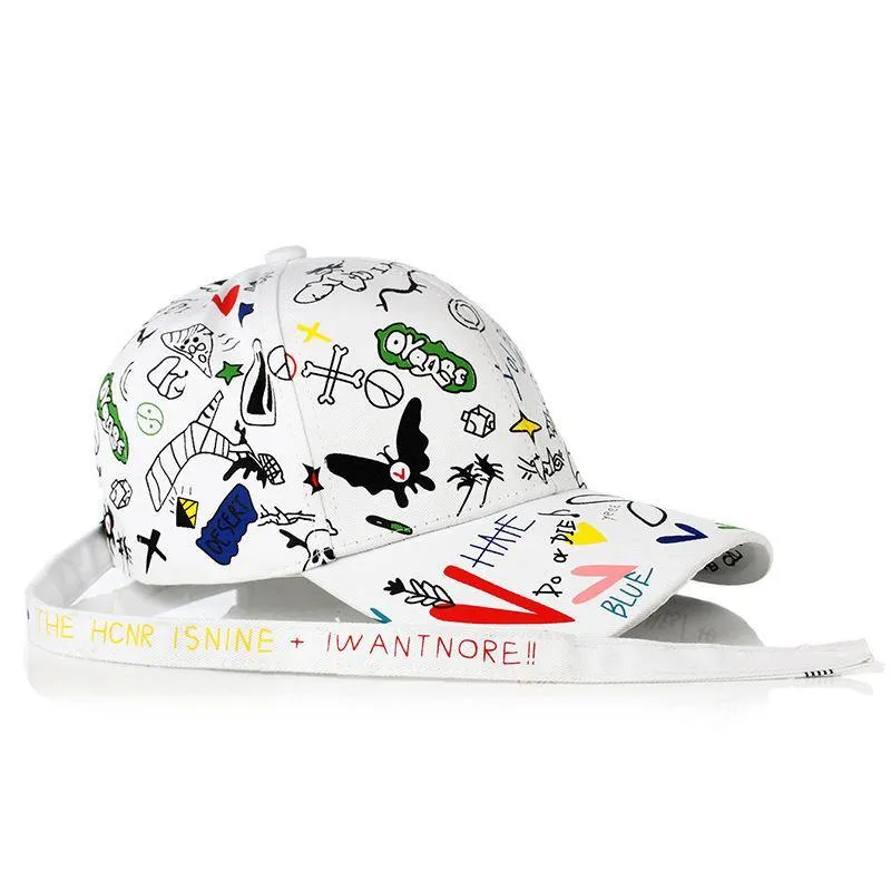 Trendy Graffiti Printed Baseball Caps