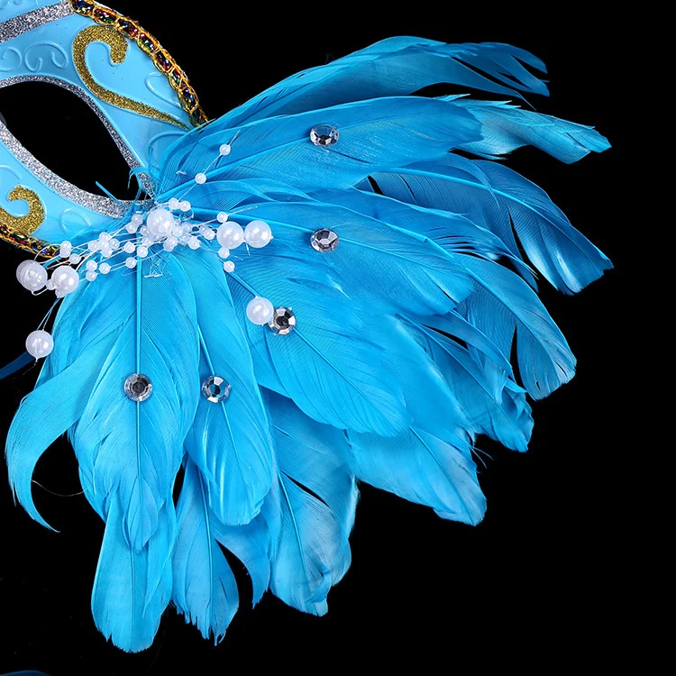 Mardi Gras Masquerade Mask with Feathers