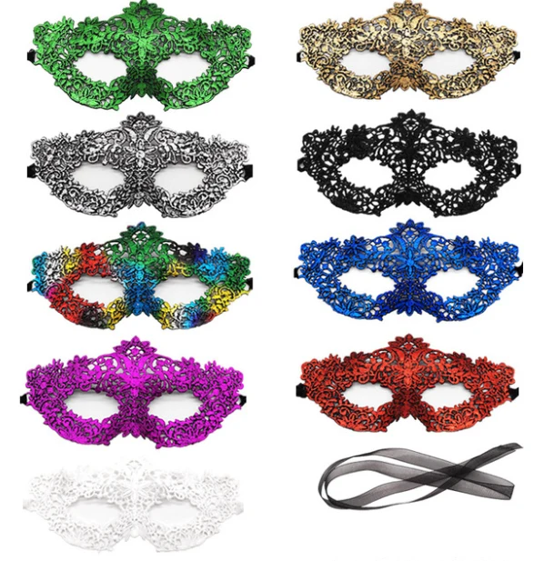 Thick Lace Metallic Mardi Gras Masquerade Masks